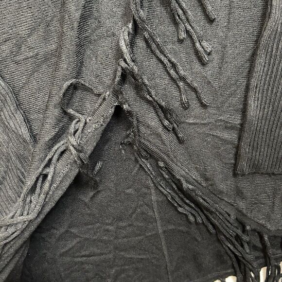 Birch NY Cowl Neck Sweater Top Black Fringe Long Sleeve Women's Small NWOT‎ - Picture 5 of 11